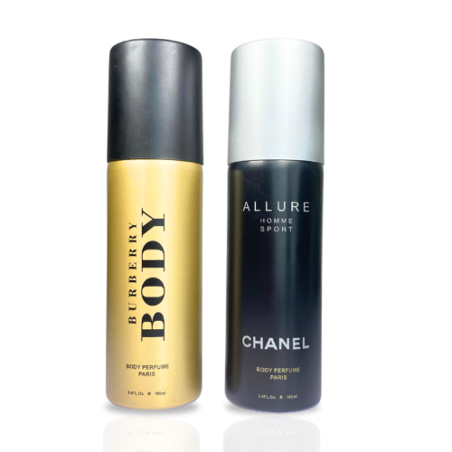 Pack Of Two Body Spray (Chanel Allure Homme Sport/Burberry Body For Her)