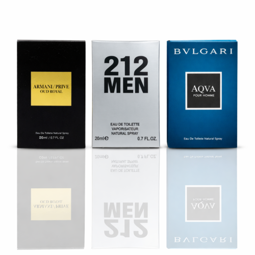Pack of 3 Testers (Armani Prive Oud Royal , 212 Men, Bvlgari Aqva Pour Homme)