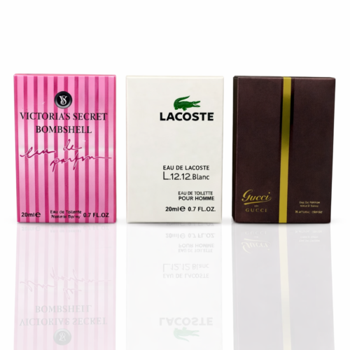 Pack of 3 Testers (Victoria's Secret Bombshell, Lacoste L.12.12, Gucci by Gucci)