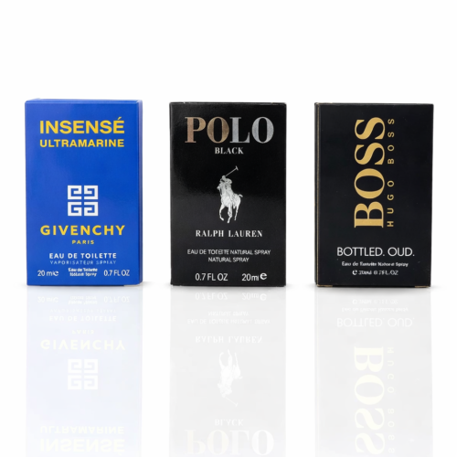 Pack of 3 Testers (Givenchy Insense Ultramarine, Polo Black, Hugo Bottled Oud)