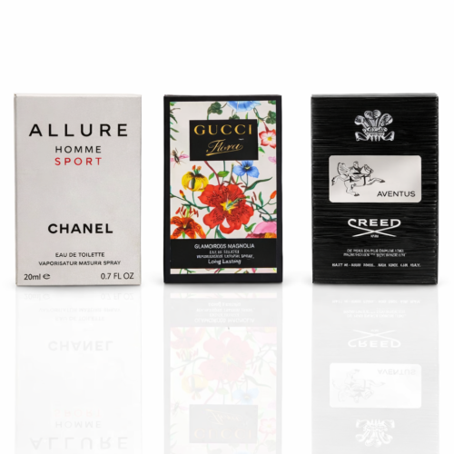 Pack of 3 Testers (Chanel Allure Homme Sport, Gucci Flora, Creed Aventus)