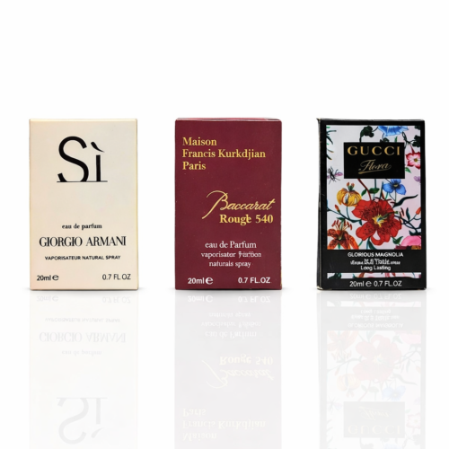 Pack of 3 Testers (Si Edp, Maison Baccarat Rouge 540 Edp, Gucci Flora Edt)