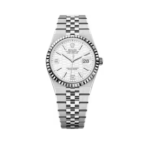 Rolex Land Dweller Silver Chain Silver Bezel White Dial