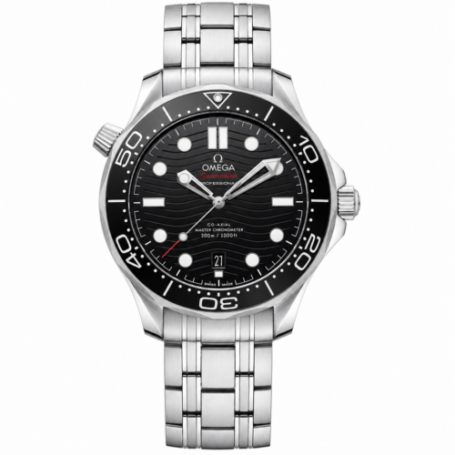Omega Seamaster Diver Silver Chain Black Bezel Black Dial