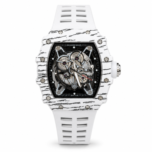 Richard Mille RM 055 Bubba Watson White Strap White Bezel Black Dial