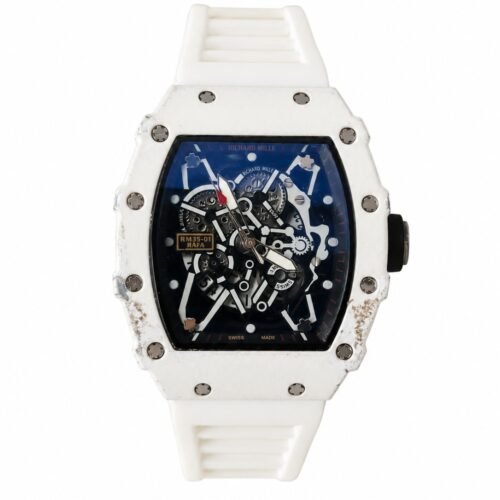 Richard Mille Rm-30 White Strap Black Dial