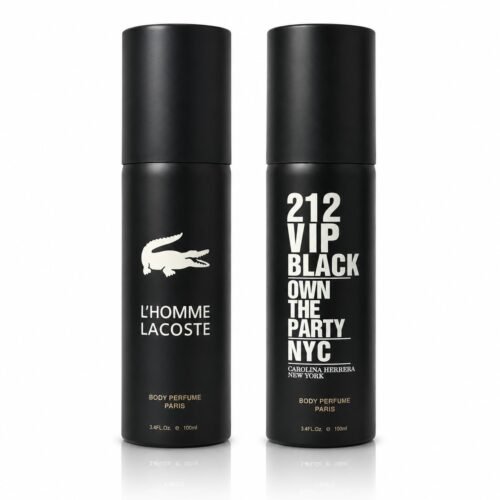 Pack Of Two Body Spray (Lacoste L'Homme/Carolina Herrera 212 Vip Black Own The Party NYC)