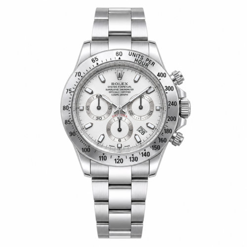 Rolex Daytona Silver Chain Silver Bezel White Dial